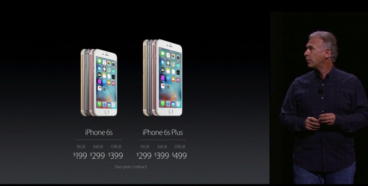 iPhone 6s / 6s Plusの価格。