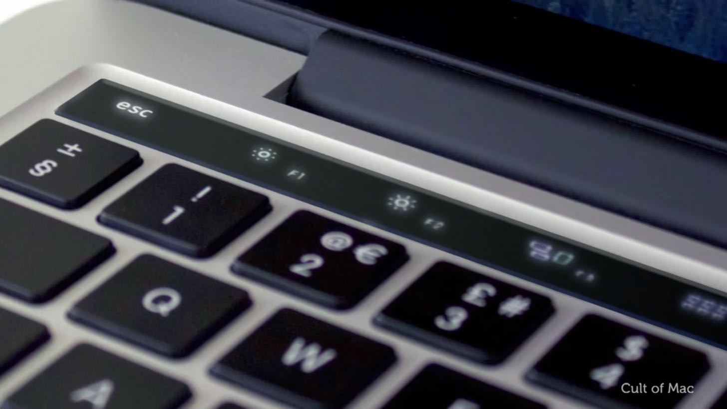 タッチスクリーンファンクションキーを搭載した「MacBook Pro」