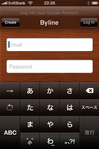 Google Readerで使っている、Googleアカウントのメールアドレス、パスワードを入力