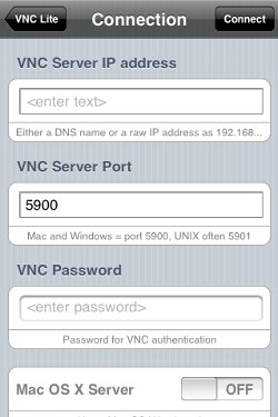 VNC Liteを設定。