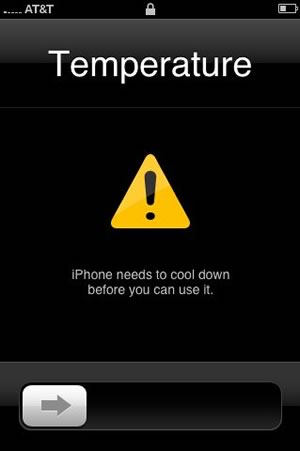 iPhoneが熱くなりすぎるとこうなる。