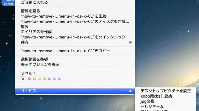 【Mac】右クリックのコンテキストメニューからいらないサービスを削除する方法。