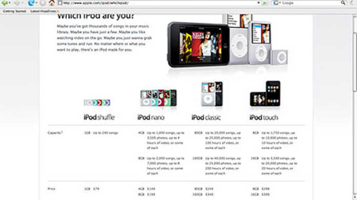 第六世代iPodシリーズが発表。iPod Touchが追加しiPod nanoは動画対応に。