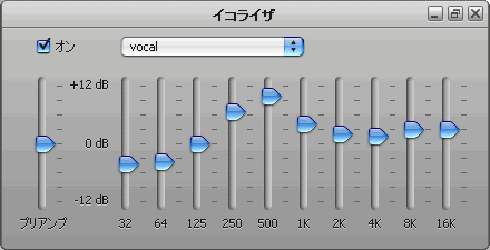 ヴォーカルを際立たせるイコライザ設定